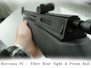 Norconia P1 Fibre Rear Sight and Prism Rail